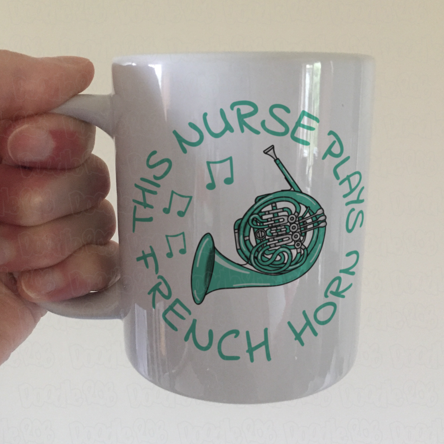 Nurse French Horn Mug - This Nurse Plays French Horn - Brass Musician Gift For Nurse