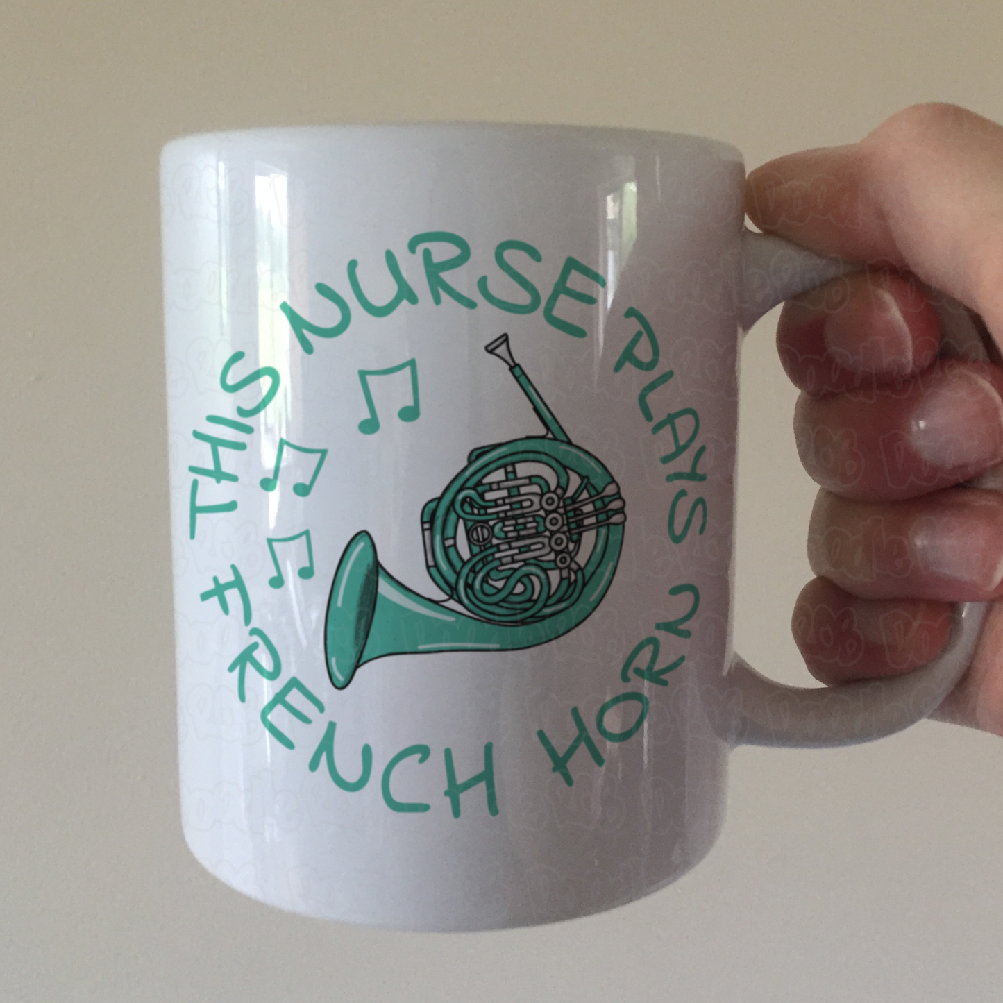 Nurse French Horn Mug - This Nurse Plays French Horn - Brass Musician Gift For Nurse