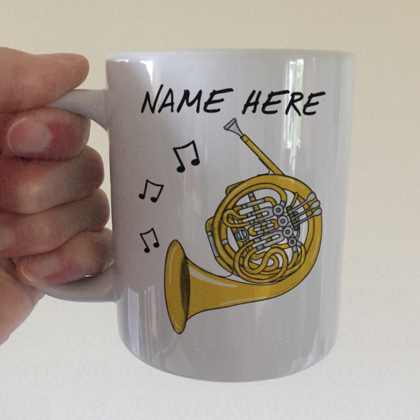 French Horn Personalised Mug - Custom Horn Player Gift - Brass Teacher Mug