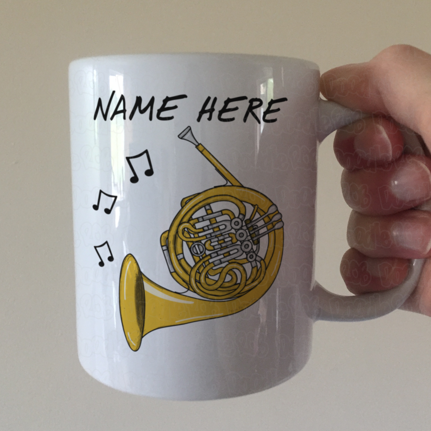French Horn Personalised Mug - Custom Horn Player Gift - Brass Teacher Mug