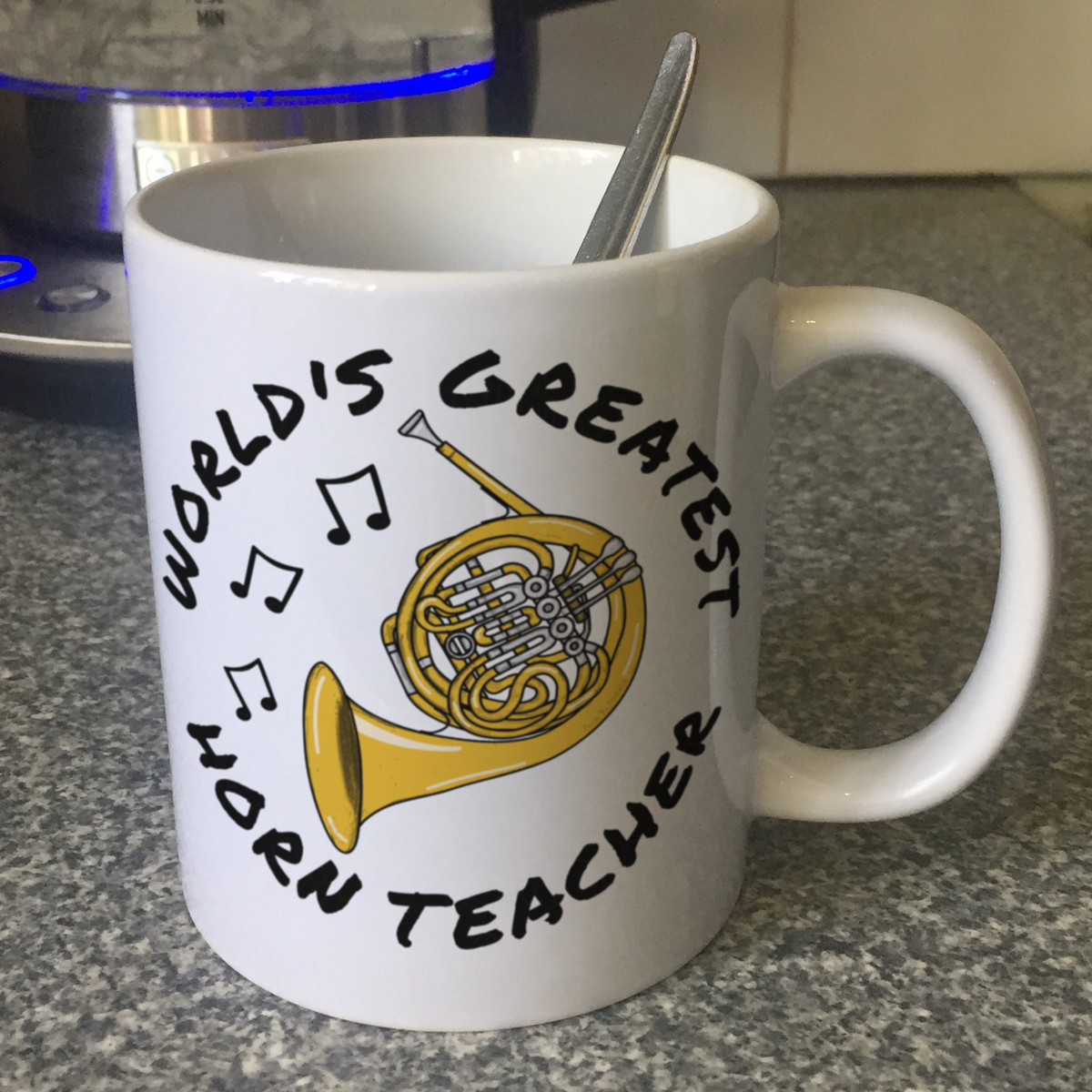 French Horn Teacher Mug - World's Greatest Horn Teacher - Brass Teacher Gift