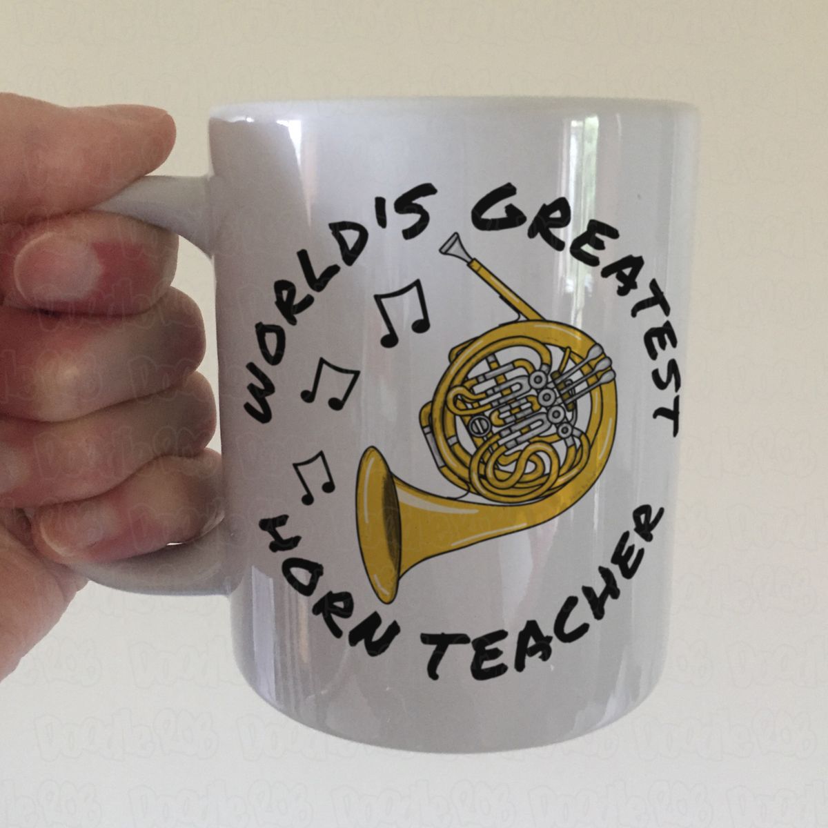 French Horn Teacher Mug - World's Greatest Horn Teacher - Brass Teacher Gift