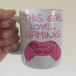 Female Video Gamer Mug - This Girl Loves Gaming - Video Gaming Gift For Her