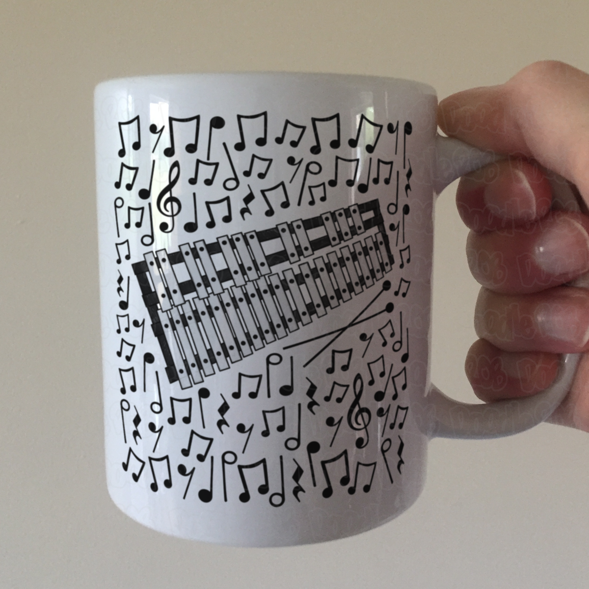 Glockenspiel Musical Notes Mug - Gift For Percussionist - Percussion Teacher Mug - School Music Teacher Gift