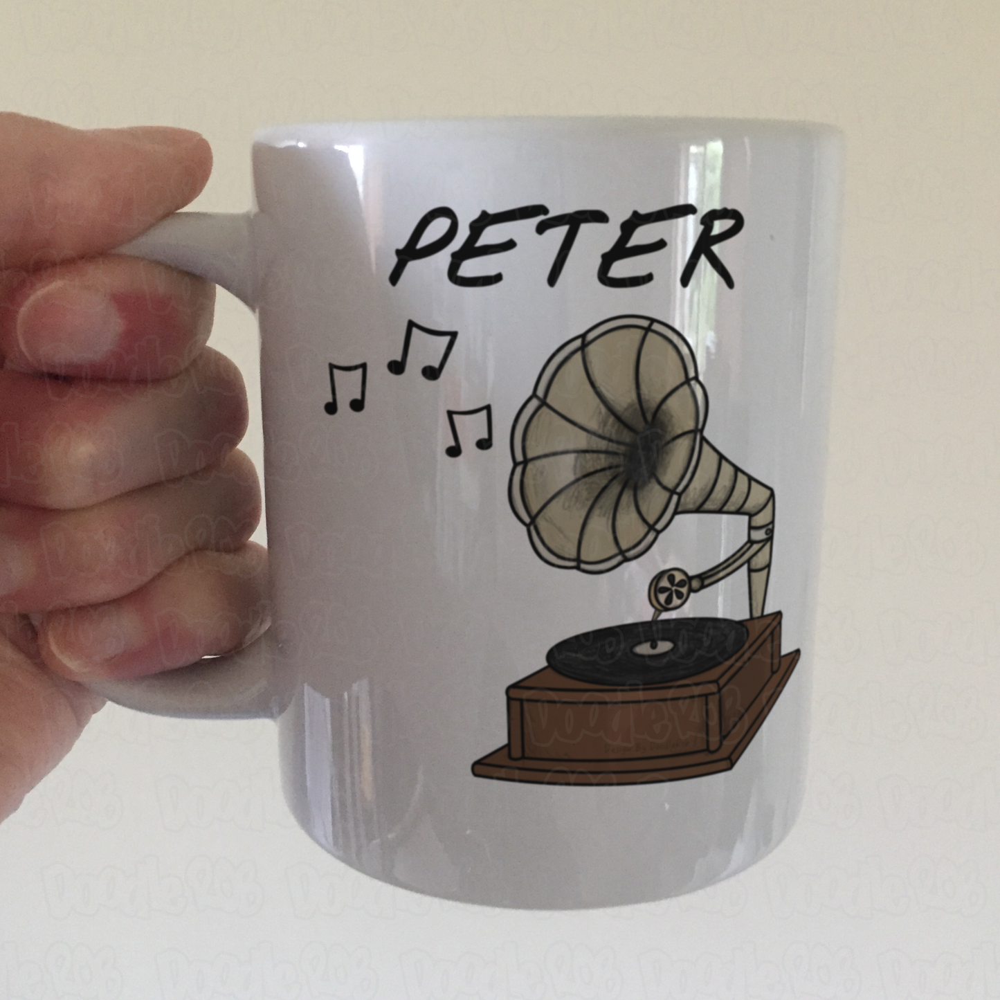 Gramophone Personalised Mug - Custom Mug For Music Lover - Musician Retirement Gift
