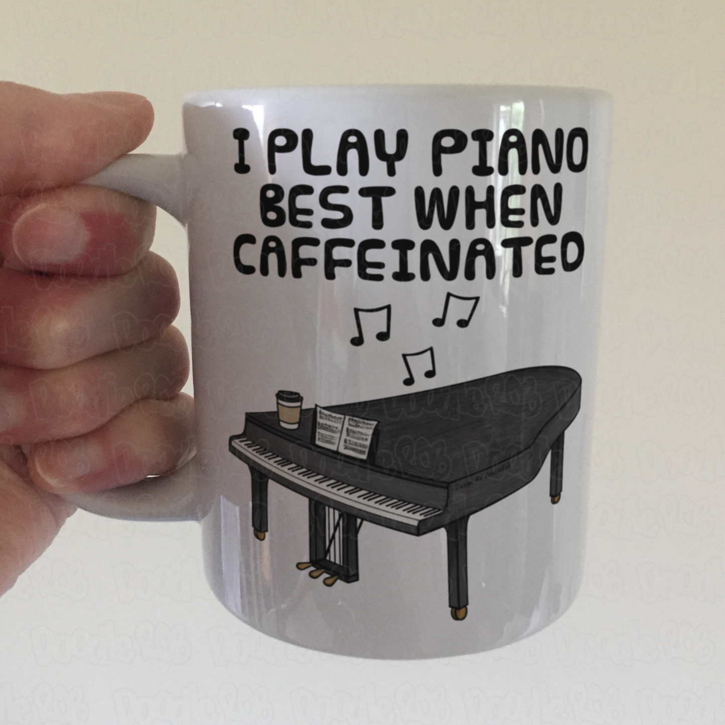 Piano Coffee Mug - I Play Piano Best When Caffeinated - Pianist Musician Gift