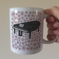 Piano Floral Mug (Pink Flowers) - Female Pianist - Musician Gift For Girl