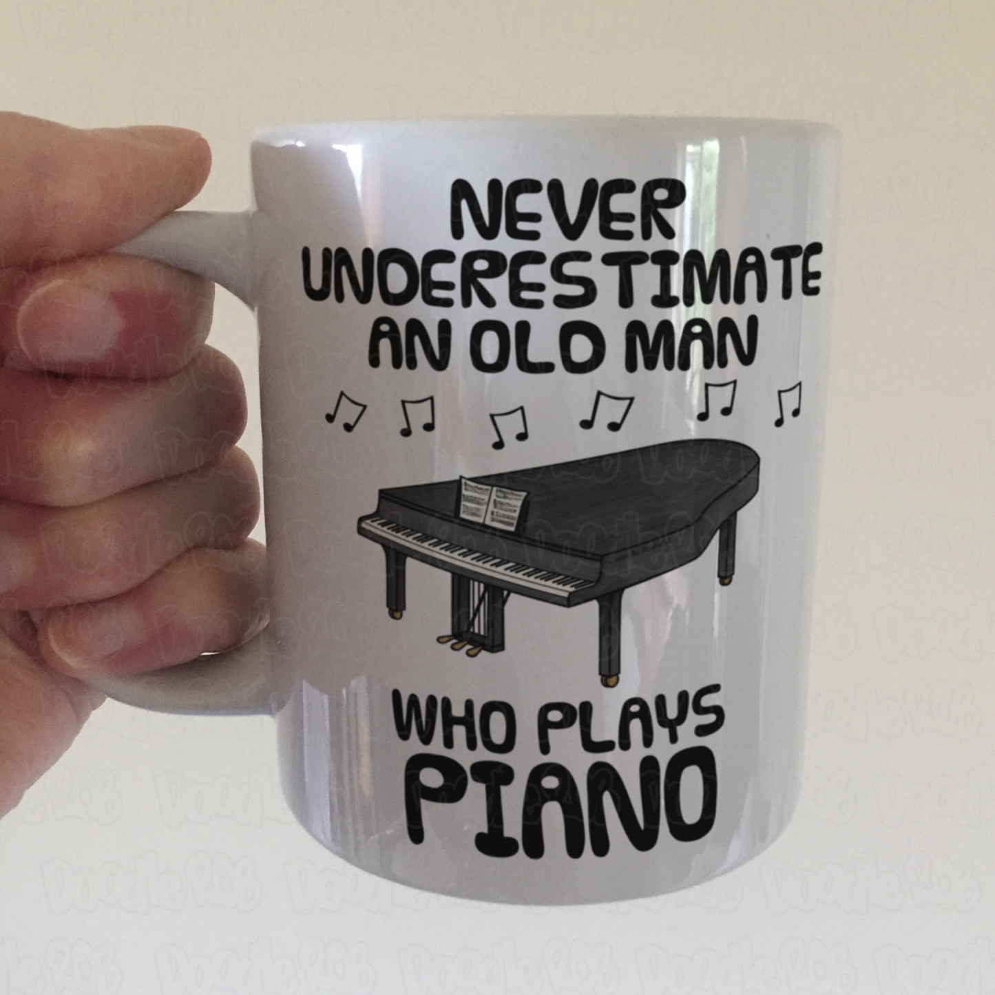 Funny Piano Mug -  Never Underestimate An Old Man Who Plays Piano - Pianist Musician Gift For Him