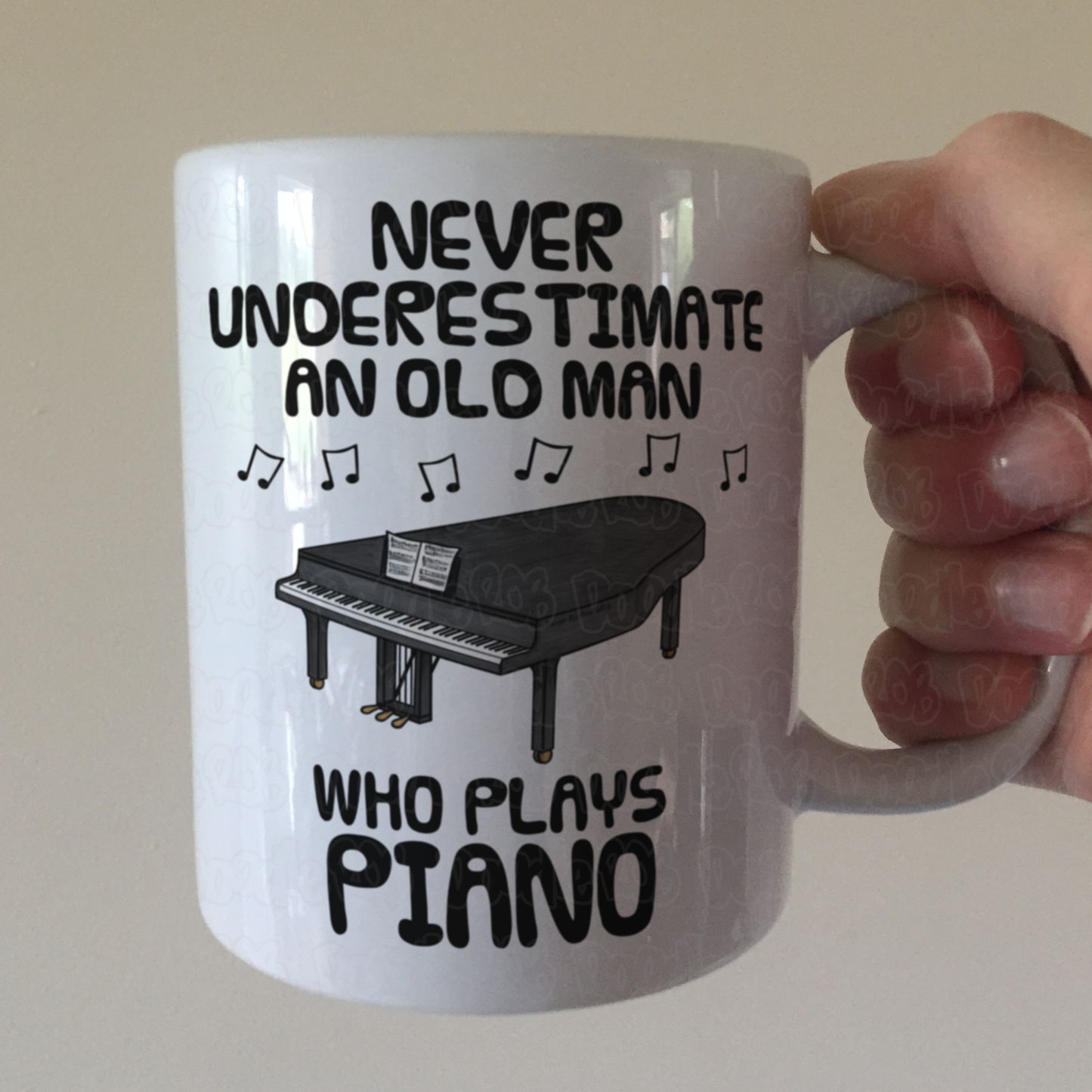 Funny Piano Mug -  Never Underestimate An Old Man Who Plays Piano - Pianist Musician Gift For Him