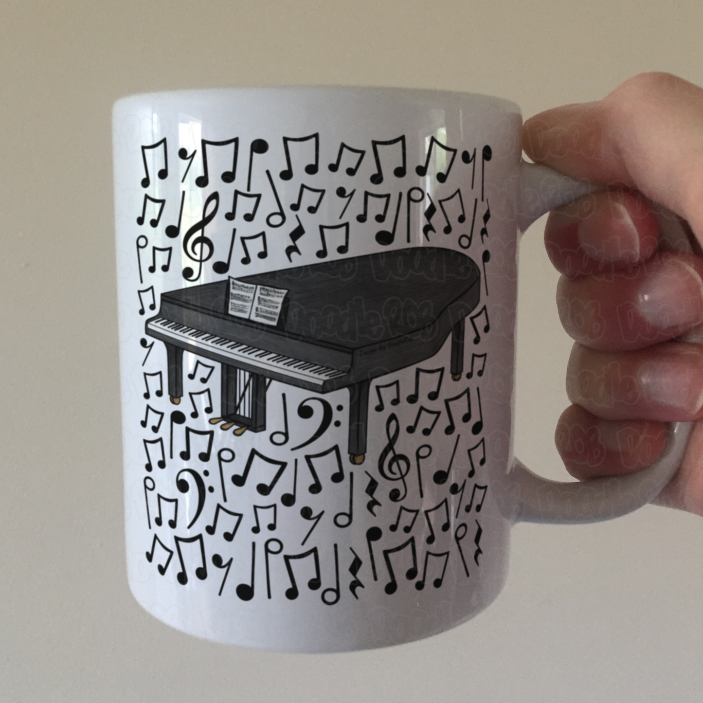 Grand Piano Musical Notes Mug - Gift For Pianist - Piano Teacher Musician Gift