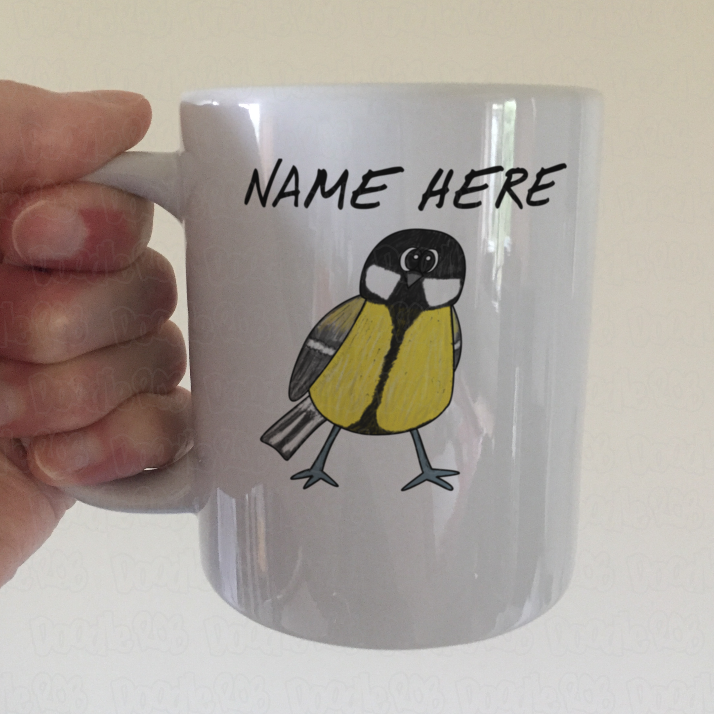 Great Tit Bird Personalised Mug - Custom Wildlife Mug - Gift For Bird Watcher