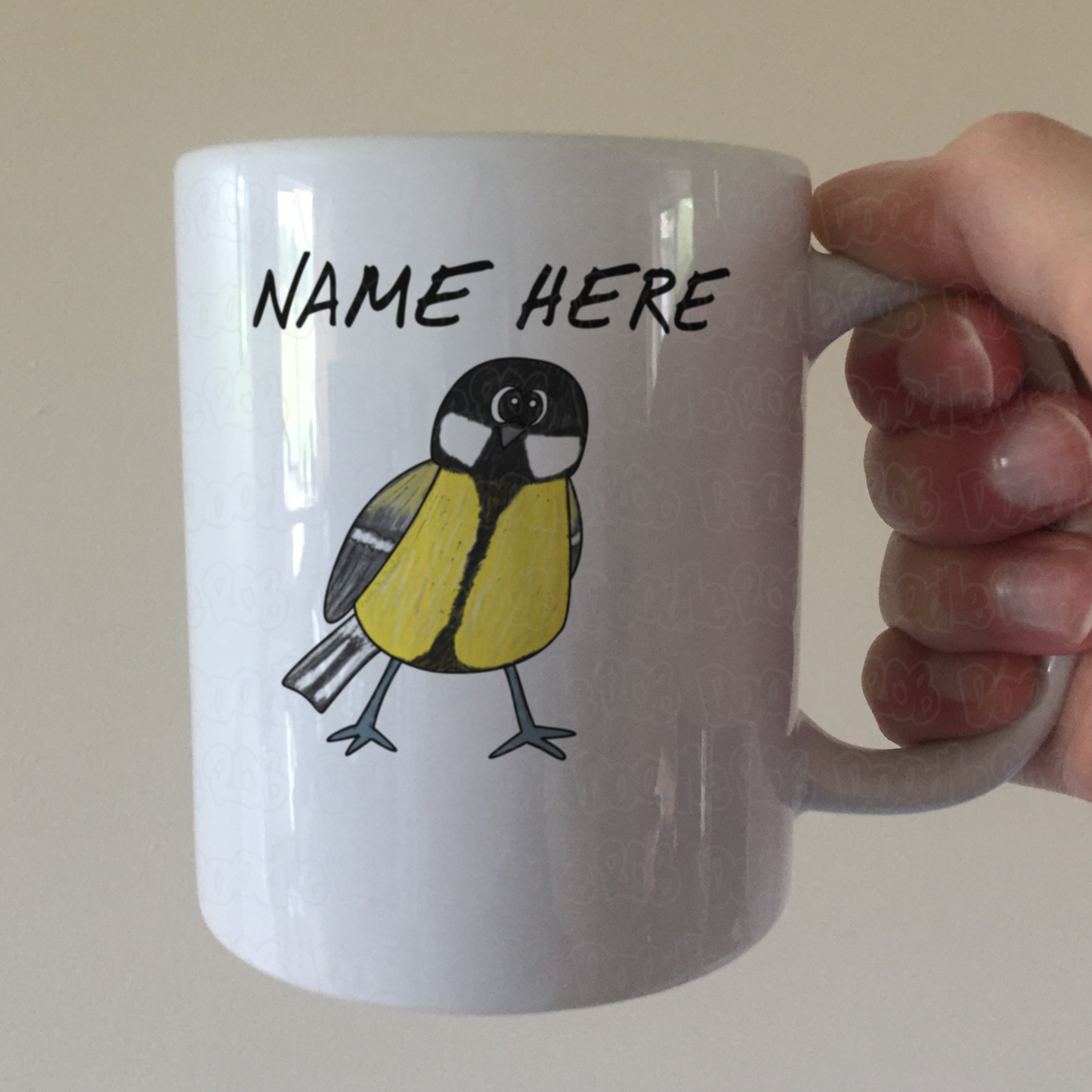 Great Tit Bird Personalised Mug - Custom Wildlife Mug - Gift For Bird Watcher