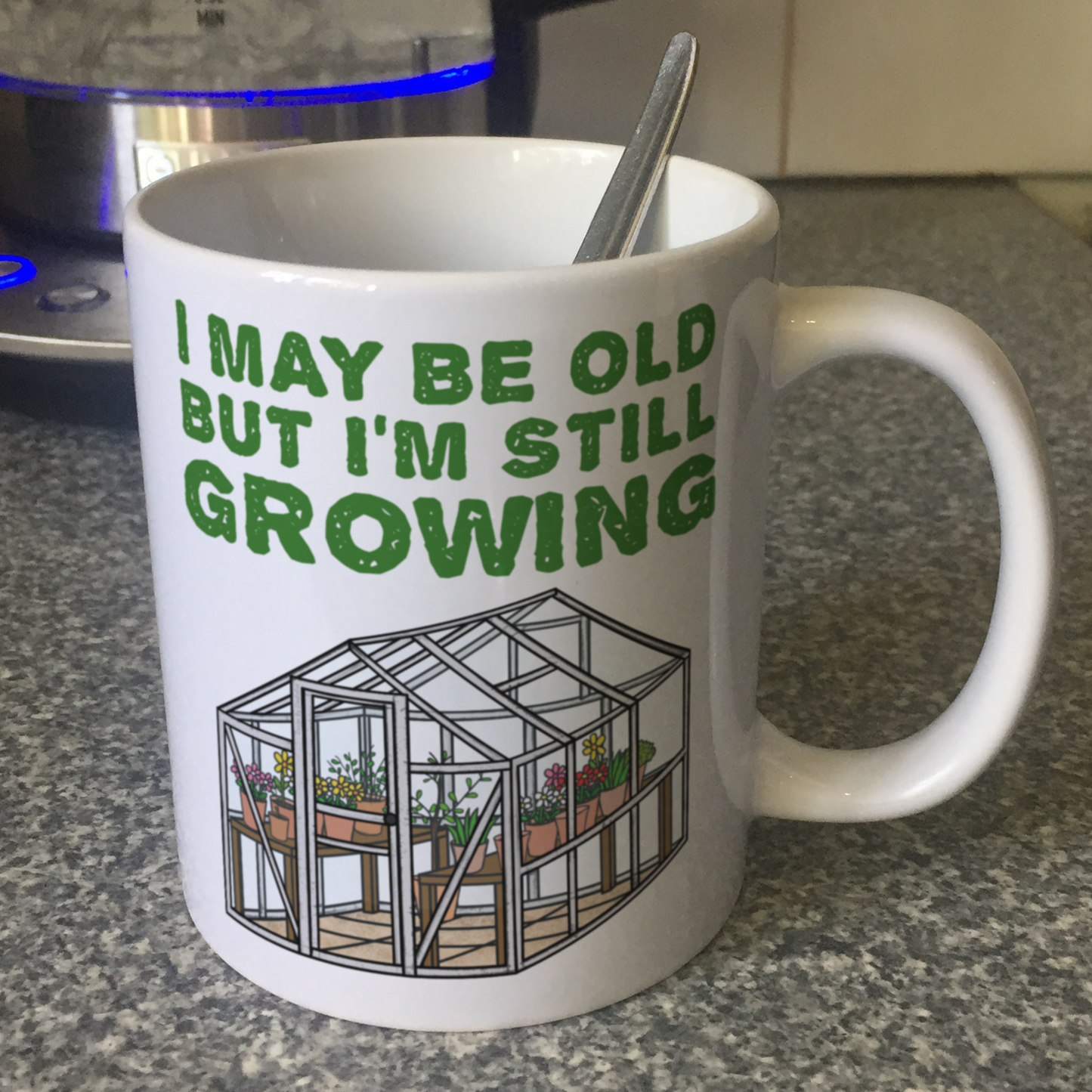 Funny Gardener Mug - I May Be Old, But I'm Still Growing - Gardening Retirement Gift