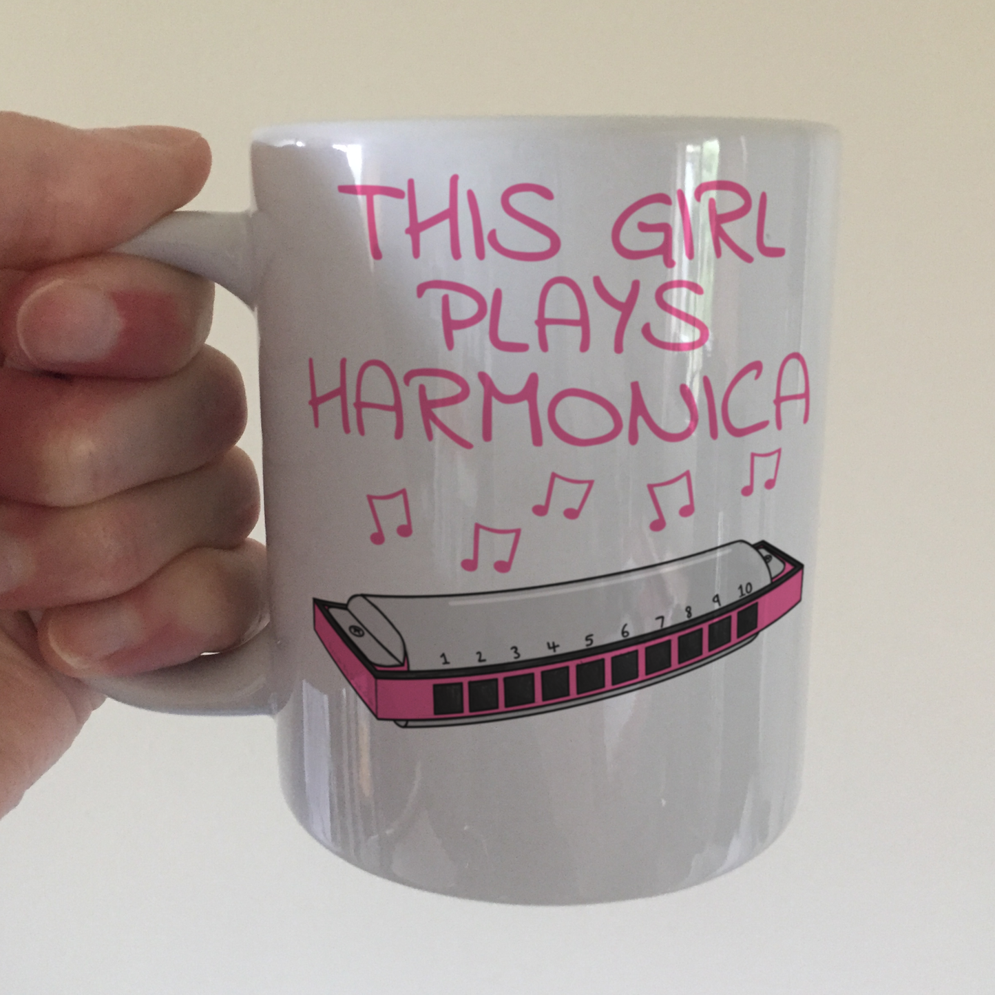 Harmonica Player Mug - This Girl Plays Harmonica - Gift For Female Blues Musician