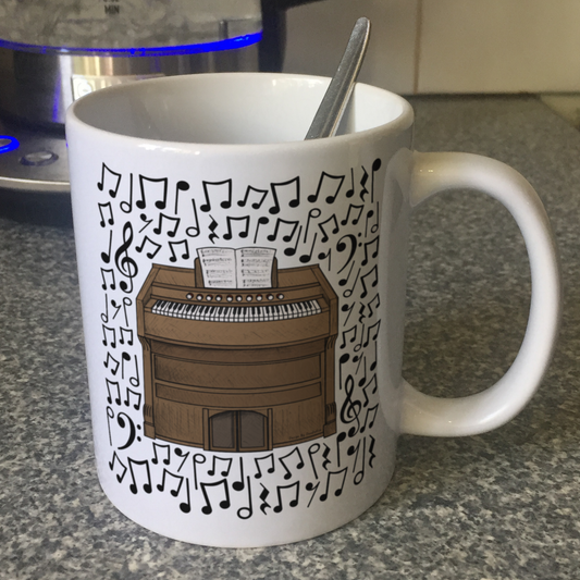 Harmonium Musical Notes Mug - Gift For Organist - Church Organ Mug - Church Musician Gift