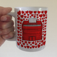 Harmonium With Hearts Mug - Gift For Organist - Church Organ Mug - Musician Valentines Anniversary Gift