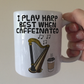 Harp Coffee Mug -  I Play Harp Best When Caffeinated - Harpist Musician Gift