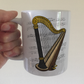 Harp Music Notation Mug (Colour) - Gift For Harpist - String Musician Gift