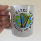 Harp Mug - Harp Makes The World Go Round - Gift For Harpist - Harp Teacher Mug