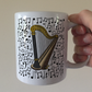 Harp Musical Notes Mug - Gift For Harpist - String Musician Orchestra Gift