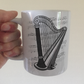 Harp Music Notation Mug - Gift For Harpist - String Musician Gift