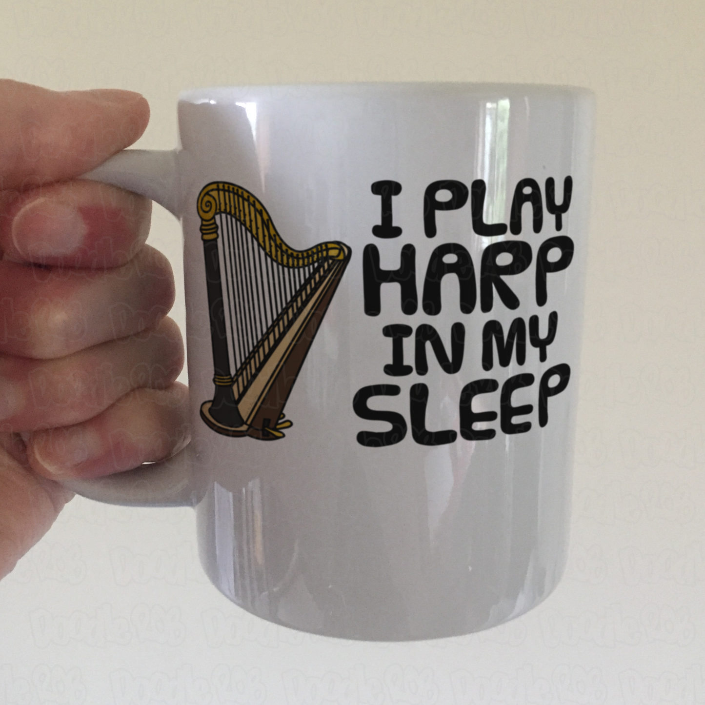 Funny Harp Mug -  I Play Harp In My Sleep - Harpist Musician Gift