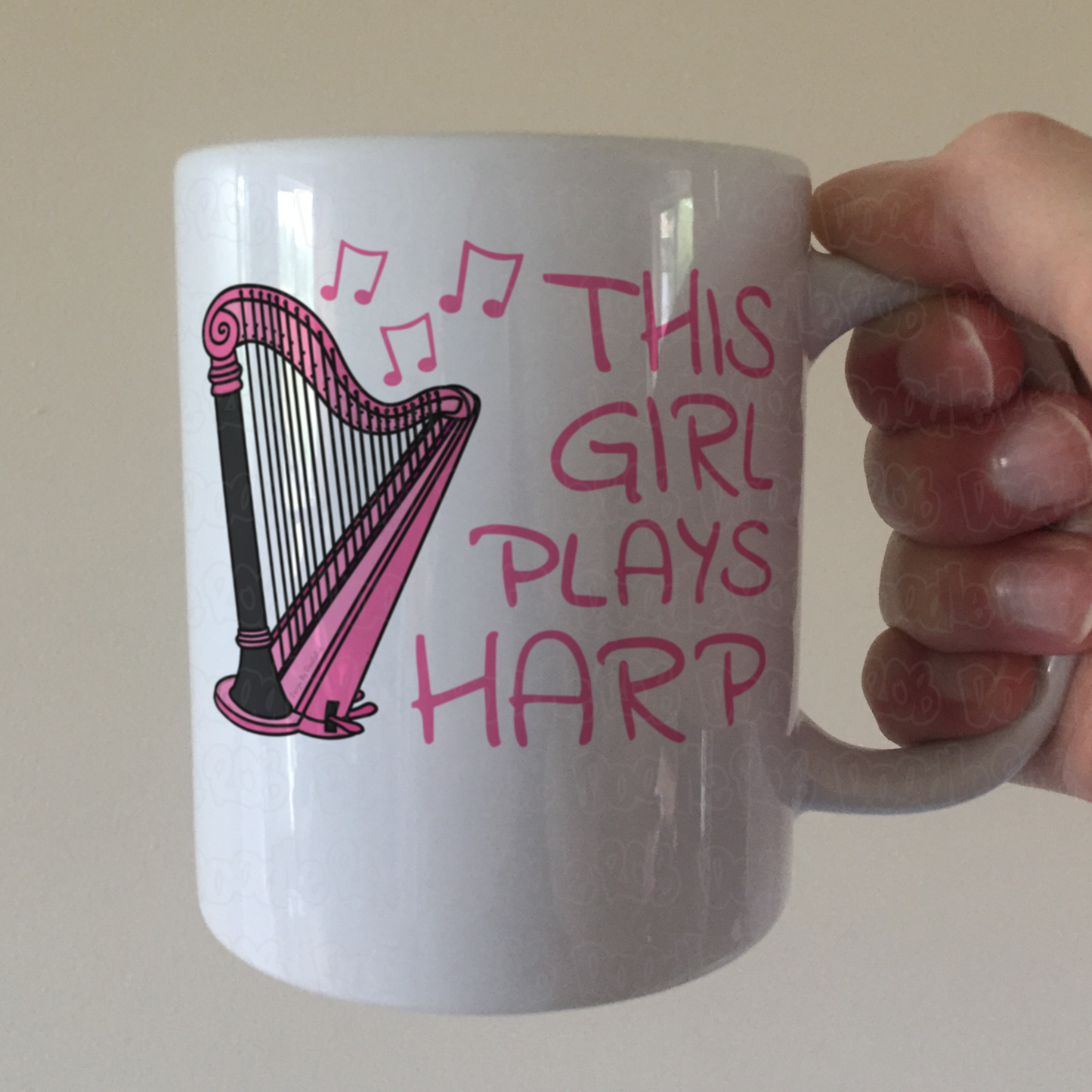 Girl's Harp Mug - This Girl Plays Harp - Female Harpist Gift - Harp Student Gift