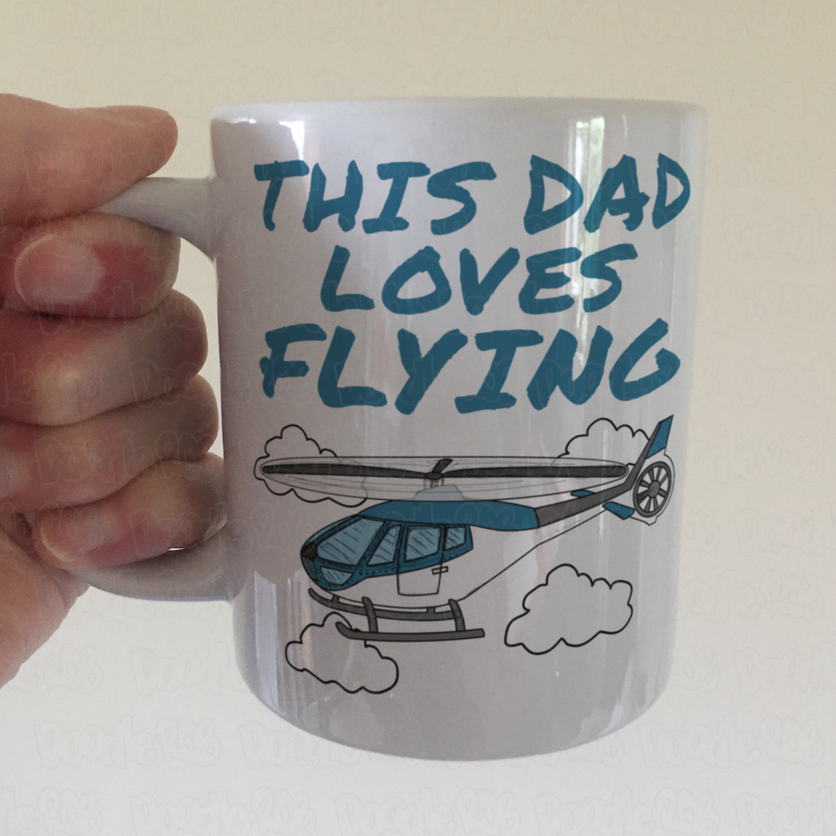 Helicopter Father's Day Mug - This Dad Loves Flying - Pilot Aviation Enthusiast Gift