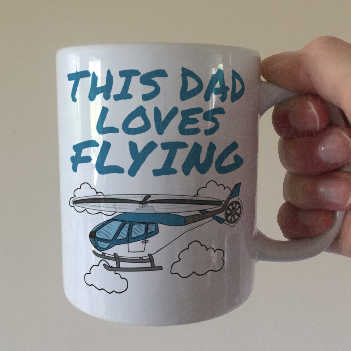 Helicopter Father's Day Mug - This Dad Loves Flying - Pilot Aviation Enthusiast Gift