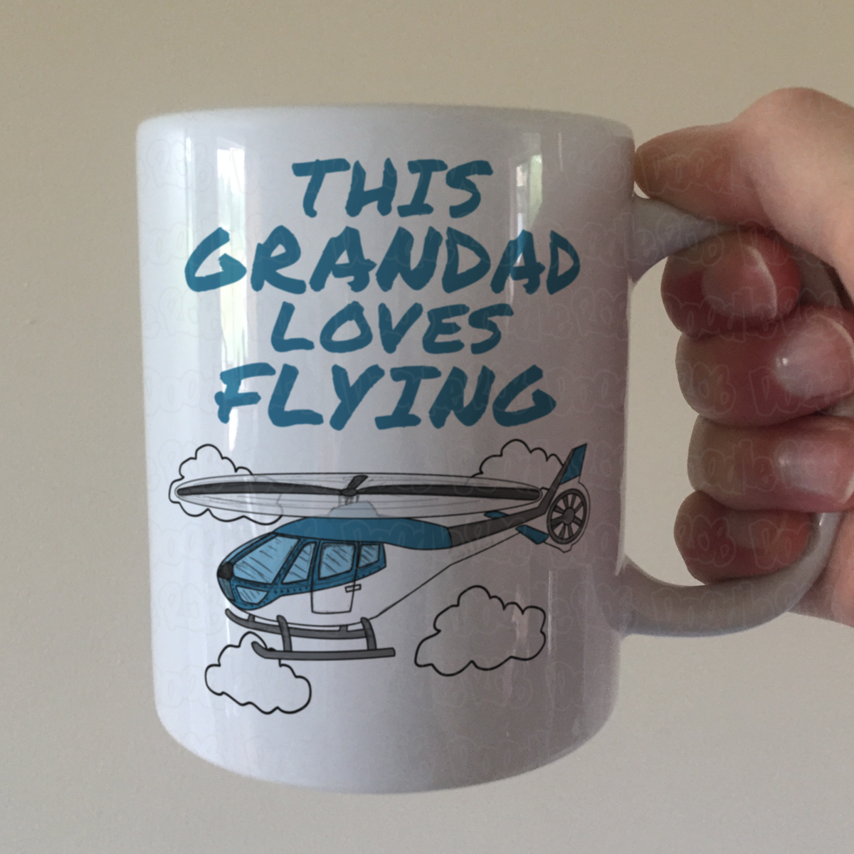 Grandad Helicopter Mug - This Grandad Loves Flying - Pilot Aviation Enthusiast Gift For Father's Day