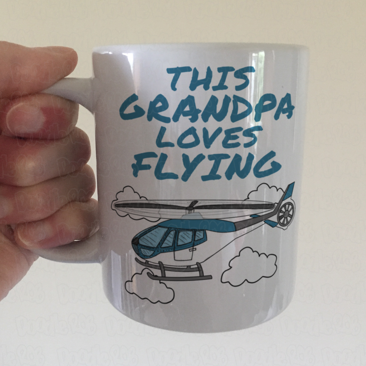 Helicopter Father's Day Mug - This Grandpa Loves Flying - Pilot Aviation Enthusiast Gift