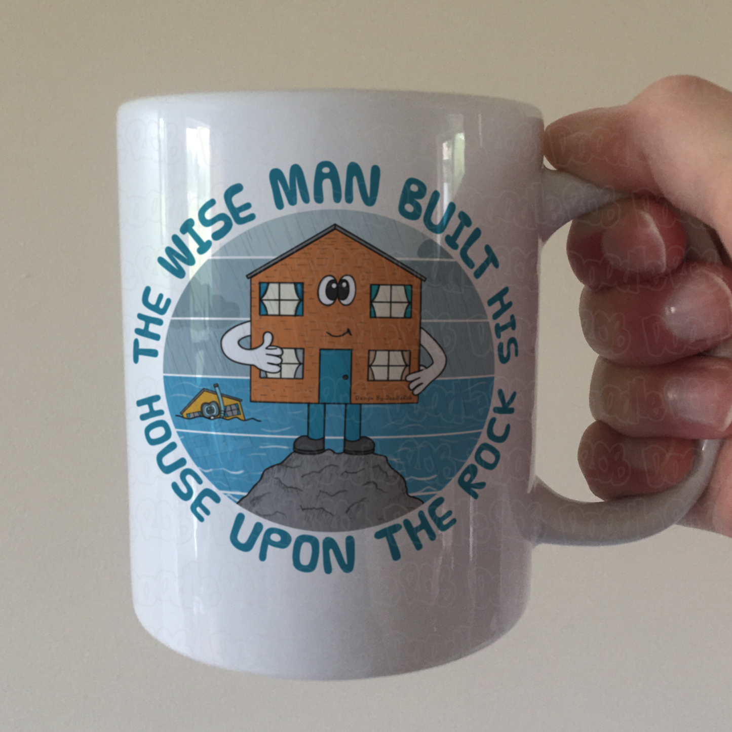Funny Christian Mug - The Wise Man Built His House Upon The Rock - Matthew 7 - Gift For Church Pastor