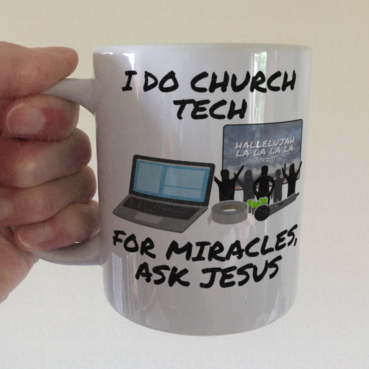 Church Tech Mug - I Do Church Tech, For Miracles Ask Jesus
