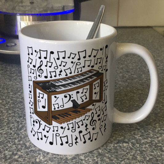 Jazz Organ Musical Notes Mug - Gift For Organist - Keyboard Player Mug - Jazz Musician Gift