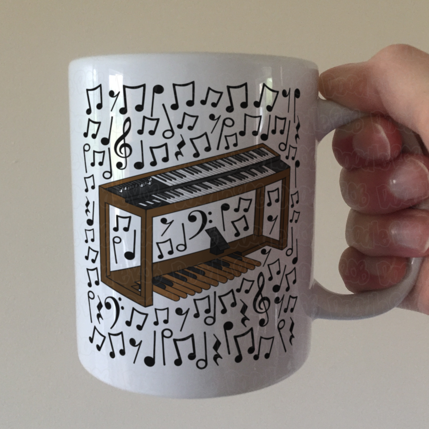 Jazz Organ Musical Notes Mug - Gift For Organist - Keyboard Player Mug - Jazz Musician Gift