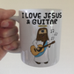 Christian Guitar Mug - Jesus Playing Acoustic Guitar - Church Guitarist Gift