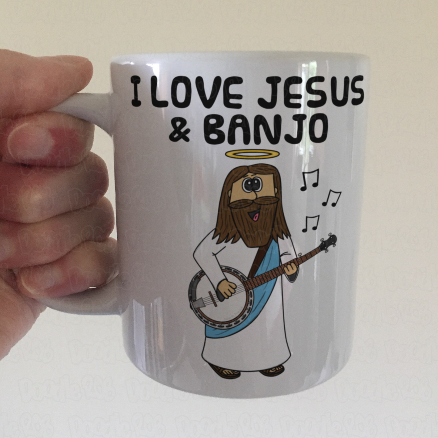 Christian Banjo Mug - Jesus Playing Banjo - Church Banjoist Gift