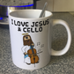 Christian Cello Mug - Jesus Playing Cello - Church Cellist Gift