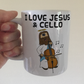 Christian Cello Mug - Jesus Playing Cello - Church Cellist Gift