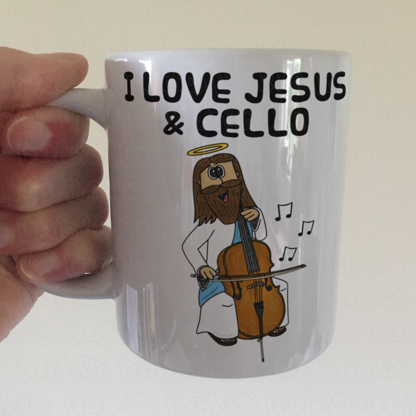 Christian Cello Mug - Jesus Playing Cello - Church Cellist Gift