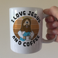 Funny Jesus Coffee Mug - I Love Jesus And Coffee - Funny Church Mug