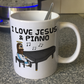 Christian Piano Mug - Jesus Playing Piano - Church Pianist Gift - Funny Christian Musician Mug