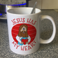 Funny Jesus Mug - Jesus Has My Heart - Christian Valentines Day Gift - Funny Church Mug