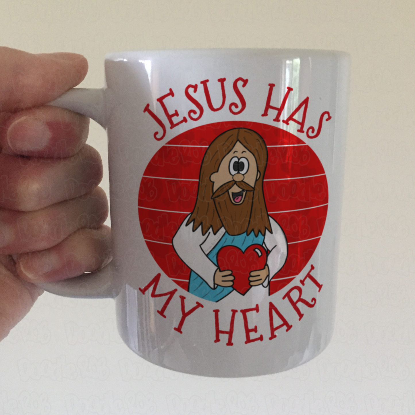 Funny Jesus Mug - Jesus Has My Heart - Christian Valentines Day Gift - Funny Church Mug
