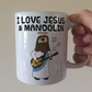 Christian Mandolin Mug - Jesus Playing Mandolin - Church Mandolinist Gift