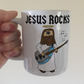 Christian Bass Guitar Mug - Jesus Playing Bass Guitar - Jesus Rocks - Church Bassist Gift