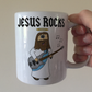 Christian Bass Guitar Mug - Jesus Playing Bass Guitar - Jesus Rocks - Church Bassist Gift