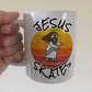 Christian Skateboarder Mug - Jesus Skates - Funny Skateboarding Gift