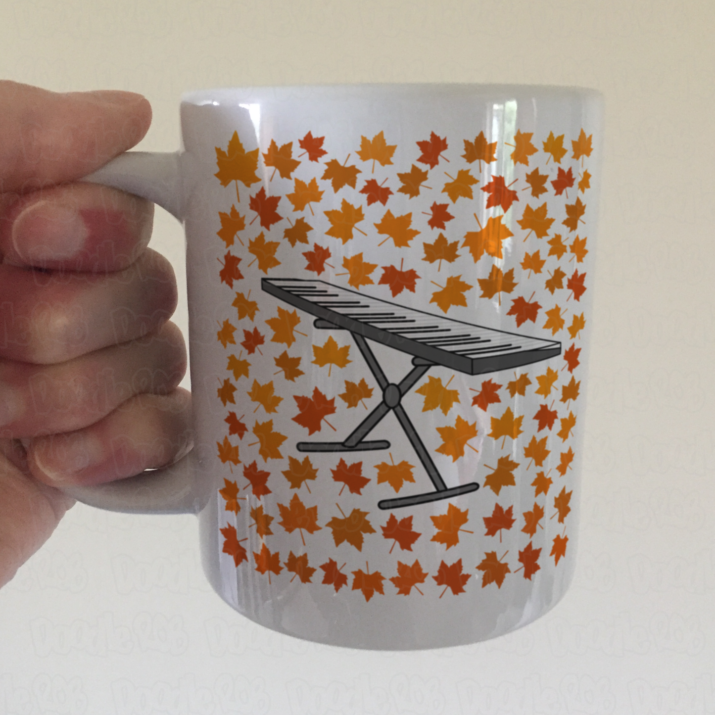 Autumn Keyboard Mug (Leaves) - Gift For Keyboardist - Musician Gift For Fall or Thanksgiving