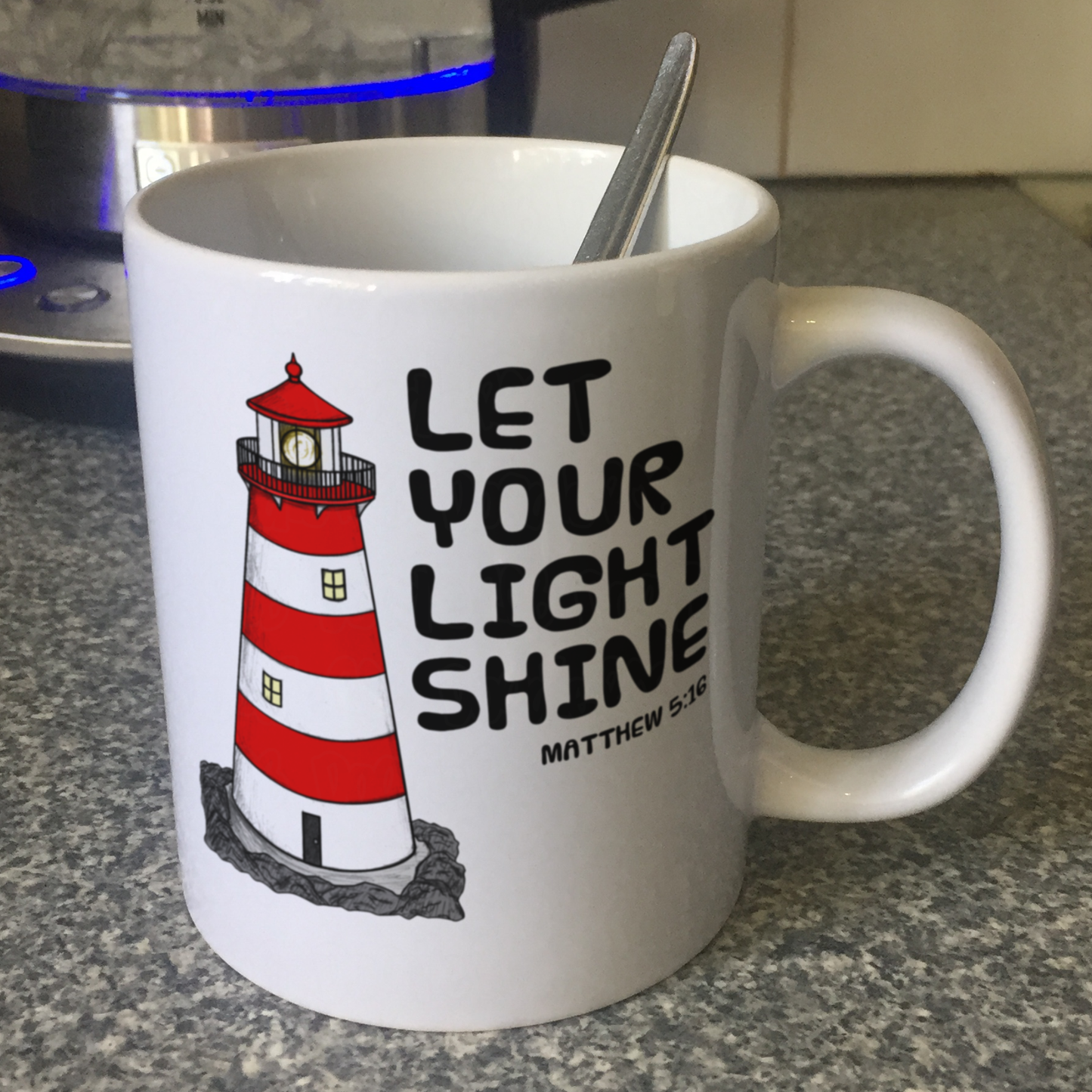 Christian Lighthouse Mug - Matthew 5:16 - Bible Verse Mug - Gift For Church Pastor